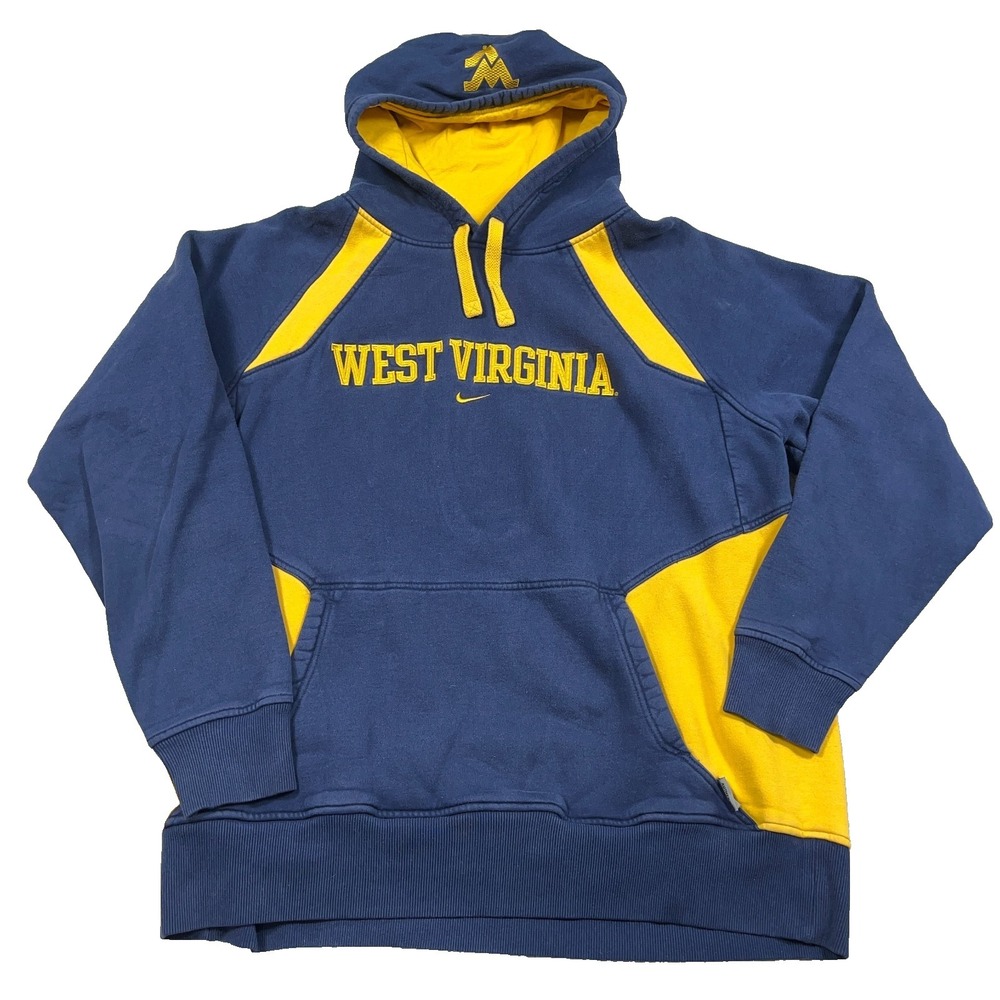 Vintage Y2K West Virginia Mountaineers Hoodie Men XL Nike Center Swoosh WVU A7